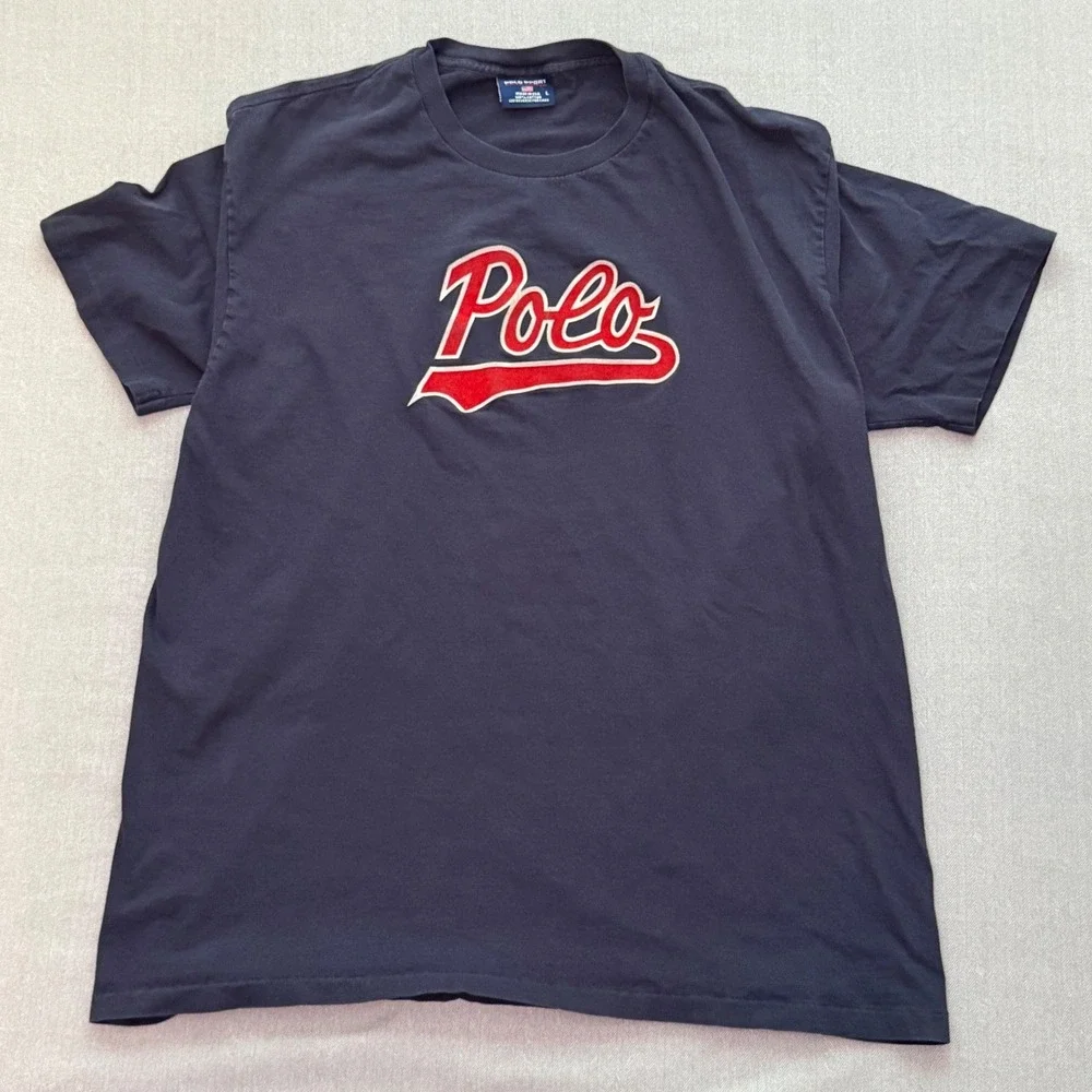 Vintage 90s Polo Sport Ralph Lauren Made in USA Logo T-Shirt Men's Size Large